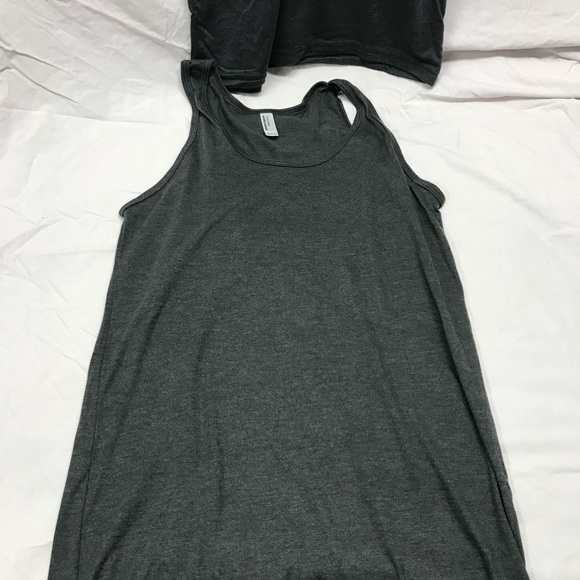 NEW 2 Pack American Apparel TriBlend Tri Blend Dark Gray Tank Top XS & S unisex - Picture 2 of 9